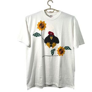 Chicken Sunflower T-Shirt Women Size XL 90s Treasures of the Heart New with Tag